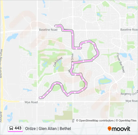 443 Bus Line Map