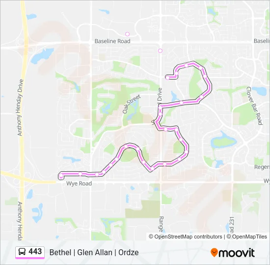 443 Bus Line Map