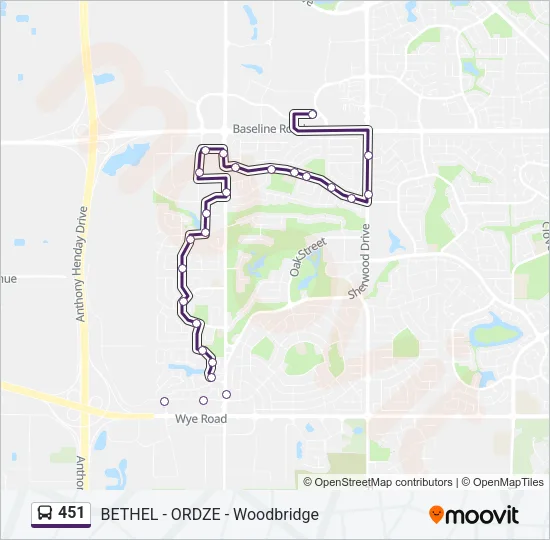 451 Bus Line Map