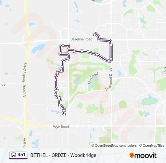 451 Bus Line Map