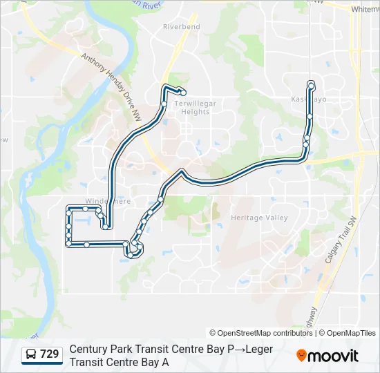 729 Bus Line Map