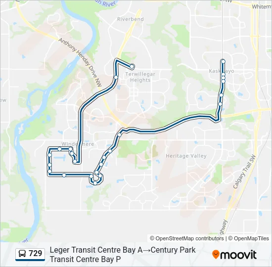 729 Bus Line Map