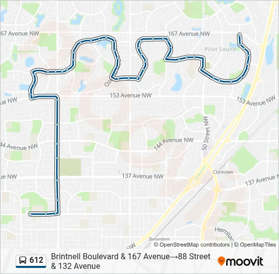 612 Route: Schedules, Stops & Maps - Brintnell Boulevard & 167 Avenue‎→ ...