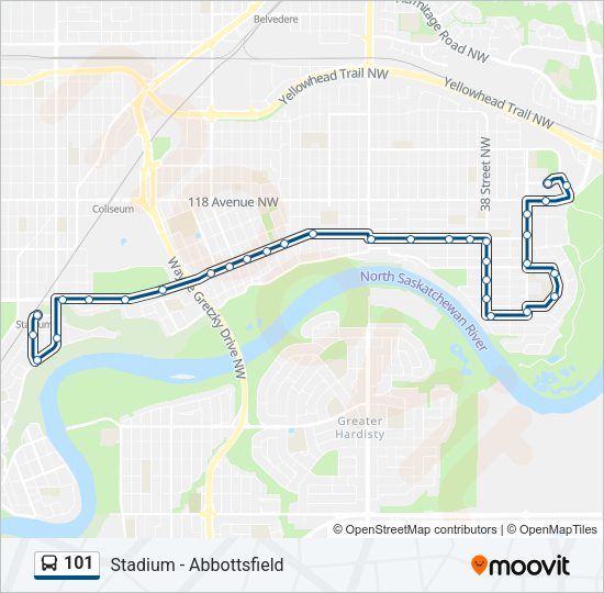 101 bus Line Map