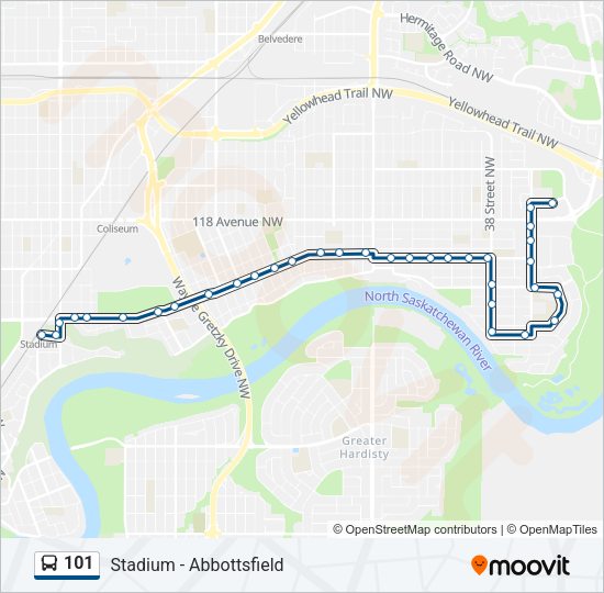 101 Bus Line Map