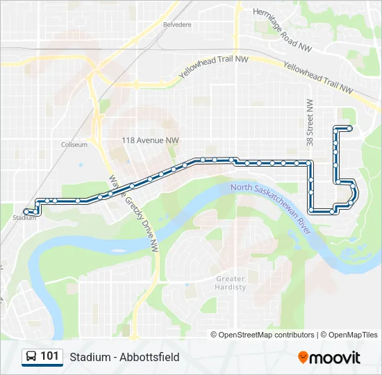 101 Bus Line Map
