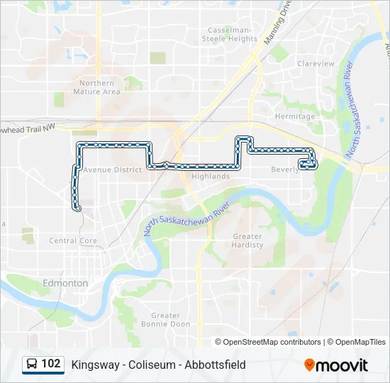 102 Bus Line Map