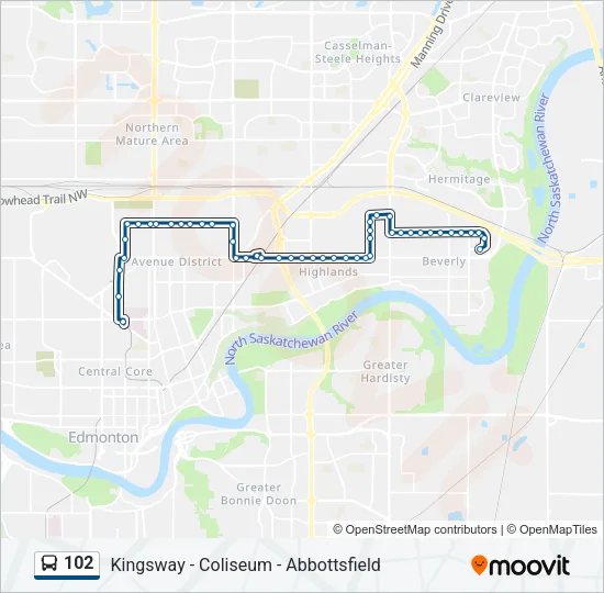 102 Bus Line Map