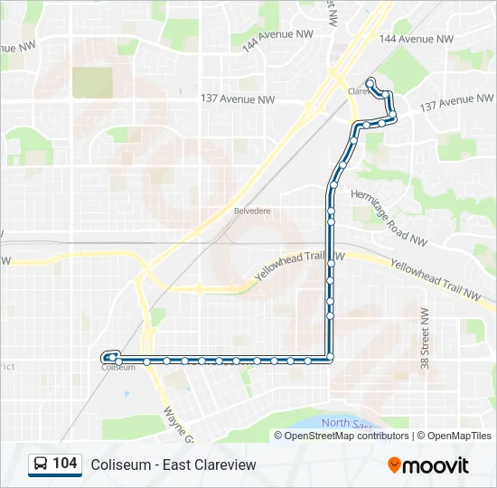 104 Bus Line Map