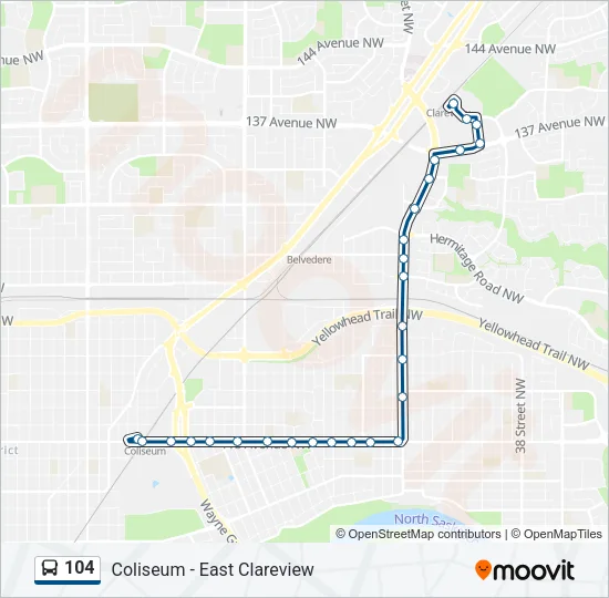 104 Bus Line Map