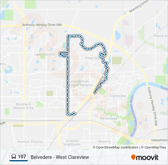 107 Bus Line Map