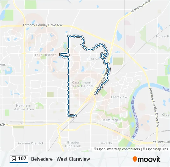 107 Bus Line Map