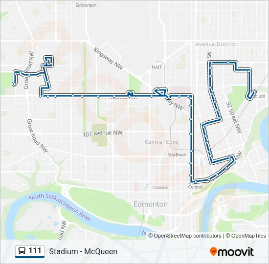 111 Bus Line Map