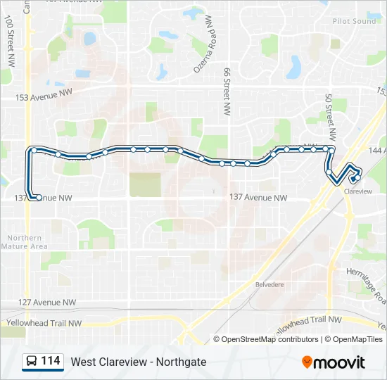 114 Bus Line Map