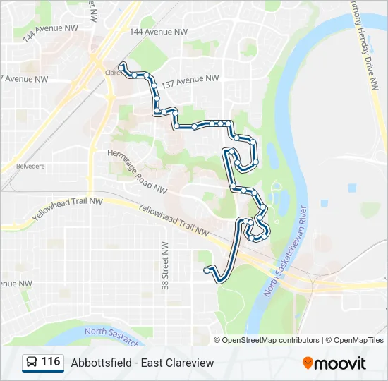 116 Bus Line Map