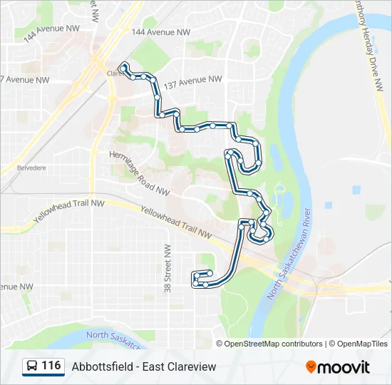 116 Bus Line Map