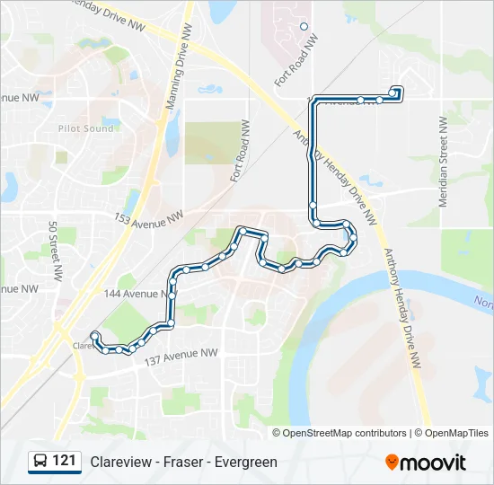 121 Bus Line Map