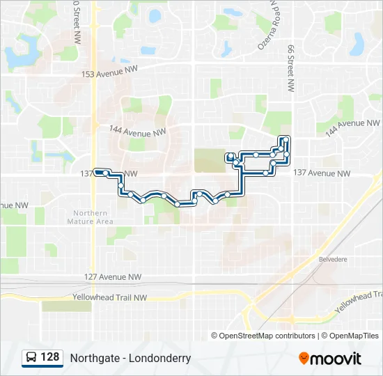 128 Bus Line Map