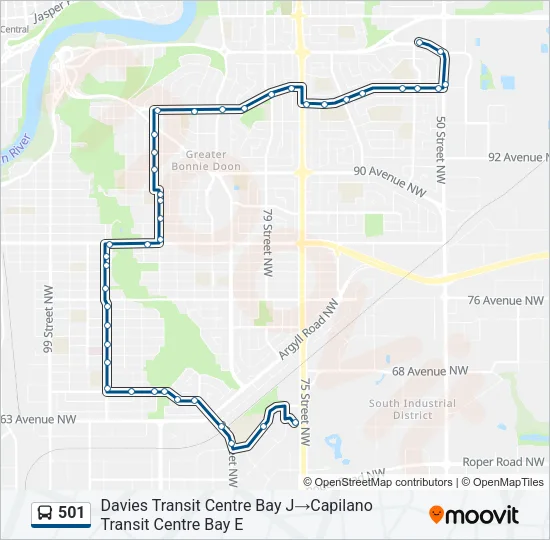 501 Bus Line Map