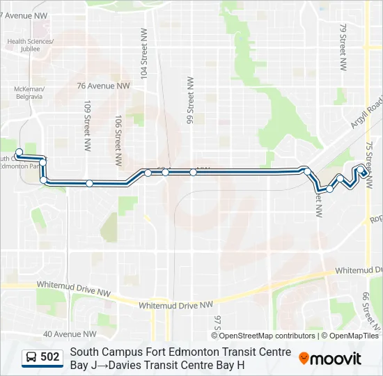 502 Bus Line Map