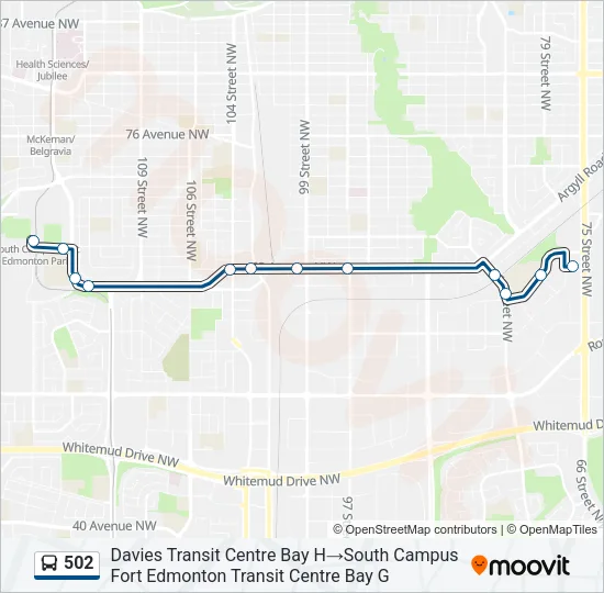 502 Bus Line Map