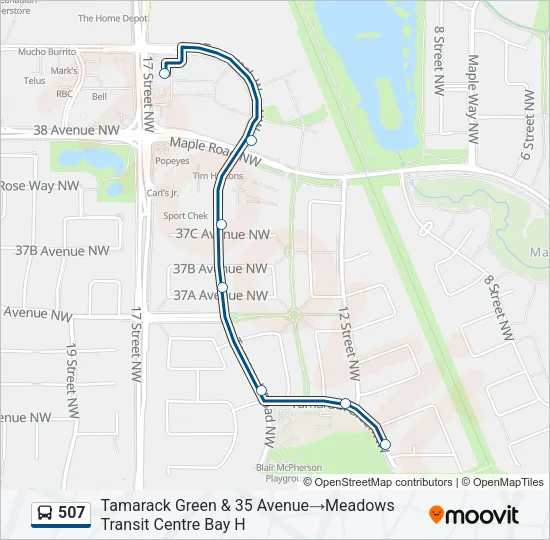 507 Bus Line Map