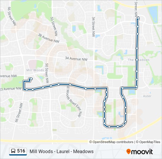 516 bus Line Map