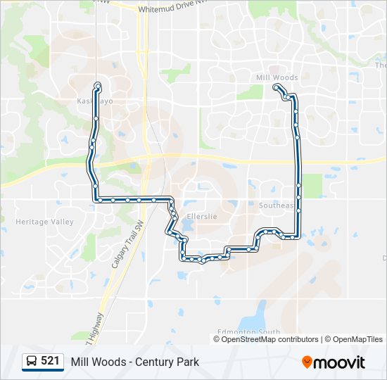 521 bus Line Map