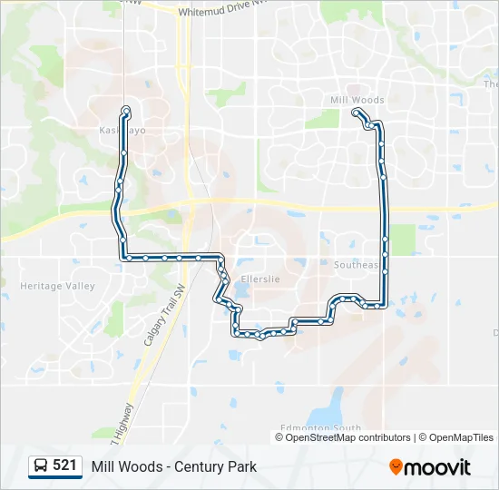 521 Bus Line Map