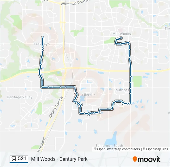521 Bus Line Map