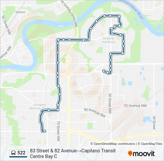 522 Bus Line Map
