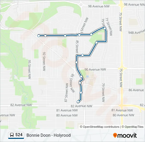 524 Bus Line Map