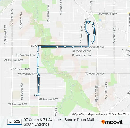 525 Bus Line Map