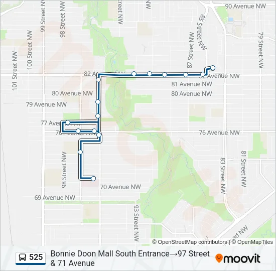 525 Bus Line Map