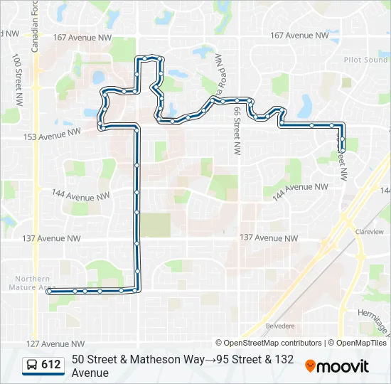 612 Bus Line Map