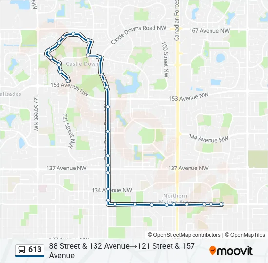 613 Bus Line Map