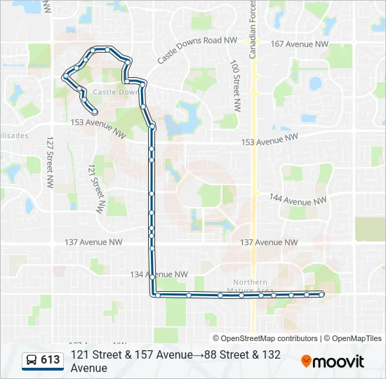 613 Bus Line Map