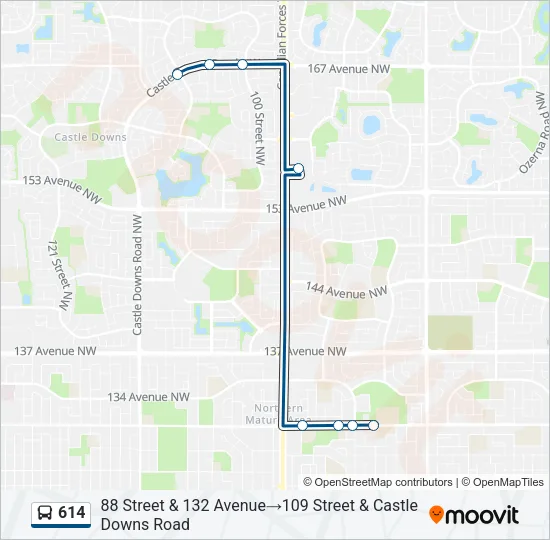 614 Bus Line Map
