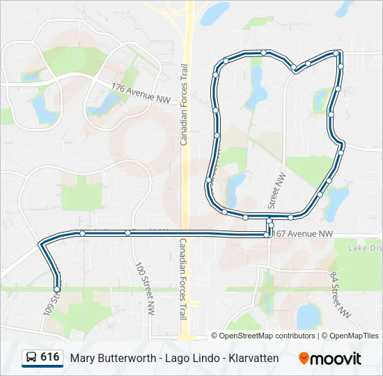 616 Bus Line Map
