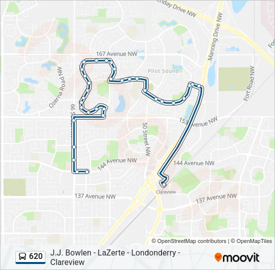 620 Bus Line Map