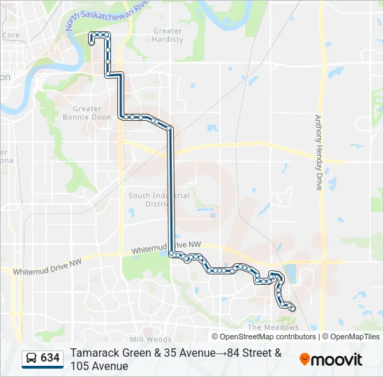 634 Bus Line Map