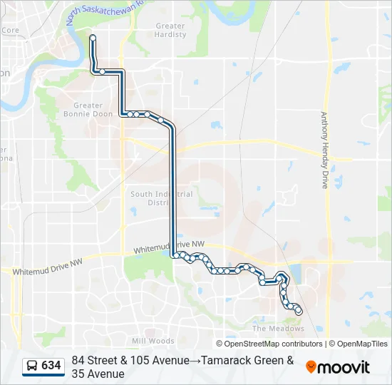 634 Bus Line Map