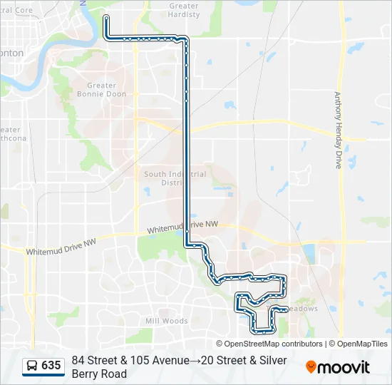 635 Bus Line Map