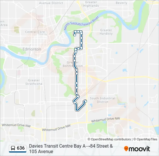 Plan de la ligne 636 de bus