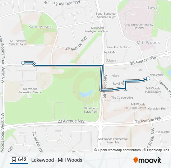 642 Bus Line Map