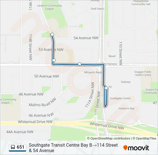 651 Bus Line Map