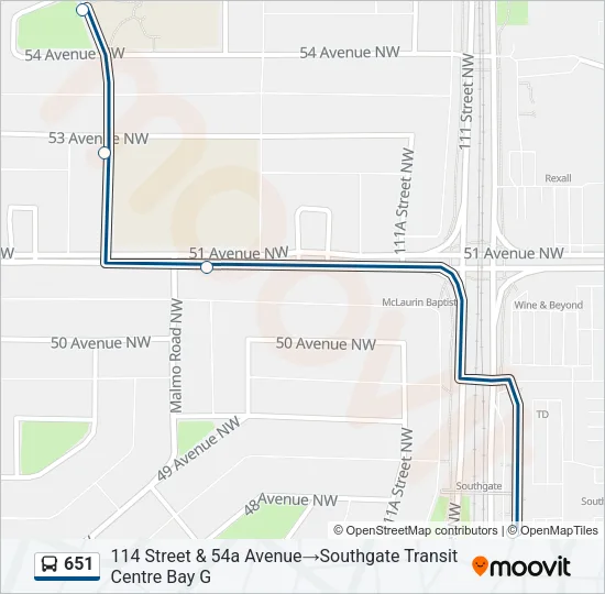 651 Bus Line Map