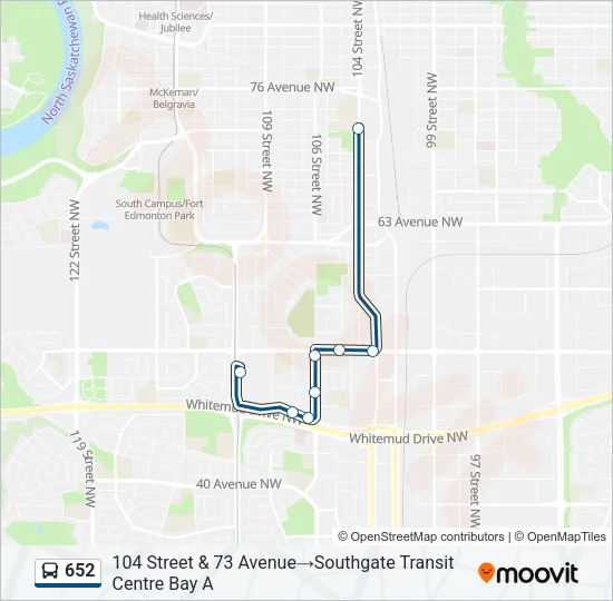 652 Bus Line Map
