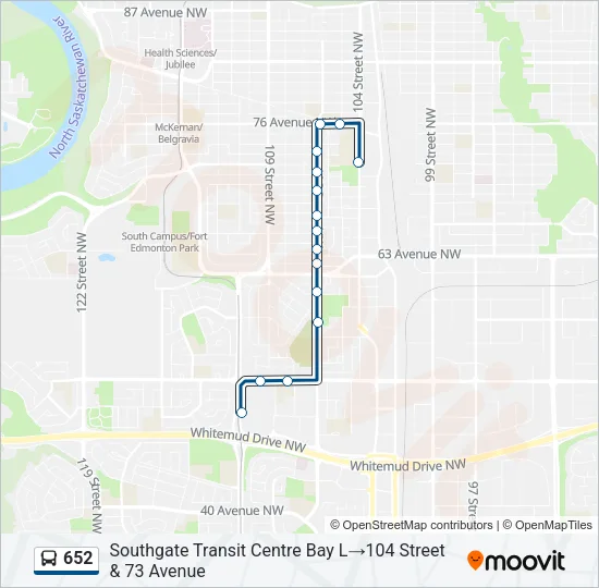 652 Bus Line Map