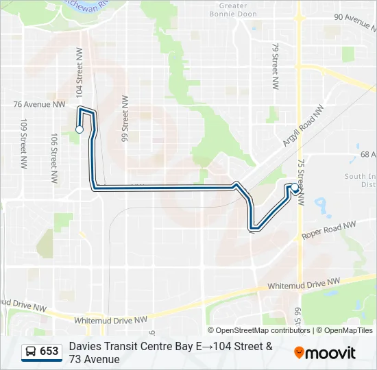 653 Bus Line Map